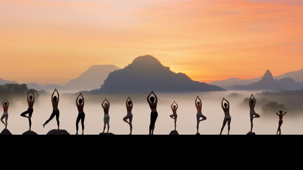 Diverses postures de yoga