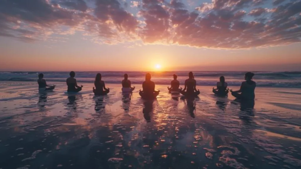 yoga-meditation-plage-coucher-soleil